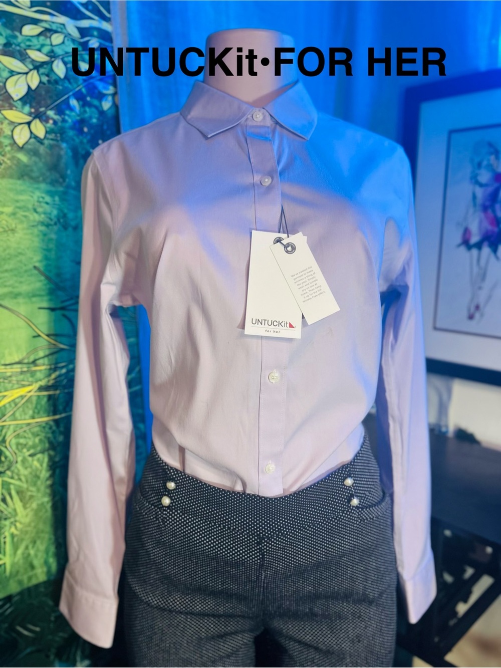 UNTUCKit Light Purple Long-Sleeve Button-Up Shirt• FOR HER/ SIZE:6 / NWTs